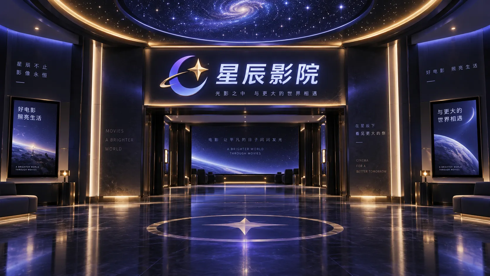深色影院中完整影片的沉浸式视觉